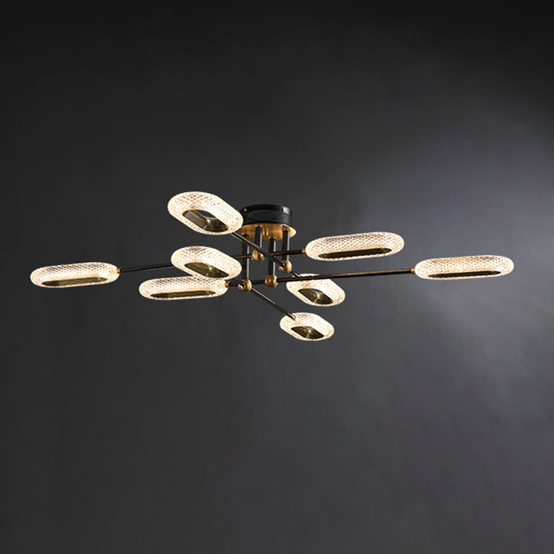 New Modern Bronze Flush Mount Light Brass Sputnik Semi Flush Ceiling Lights