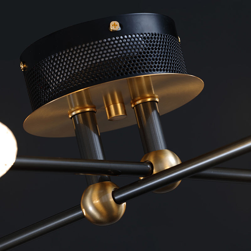 New Modern Bronze Flush Mount Light Brass Sputnik Semi Flush Ceiling Lights