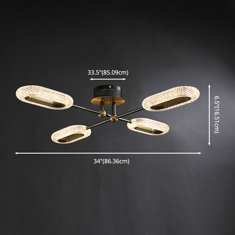 New Modern Bronze Flush Mount Light Brass Sputnik Semi Flush Ceiling Lights