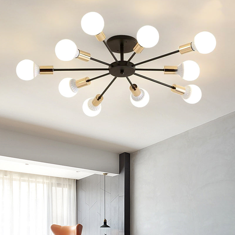 New Modern Wrought Iron Flush Light Sputnik Semi Flush Ceiling Light Fixtures
