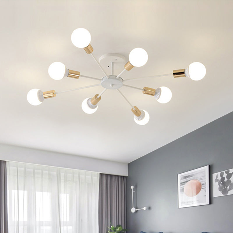 New Modern Wrought Iron Flush Light Sputnik Semi Flush Ceiling Light Fixtures