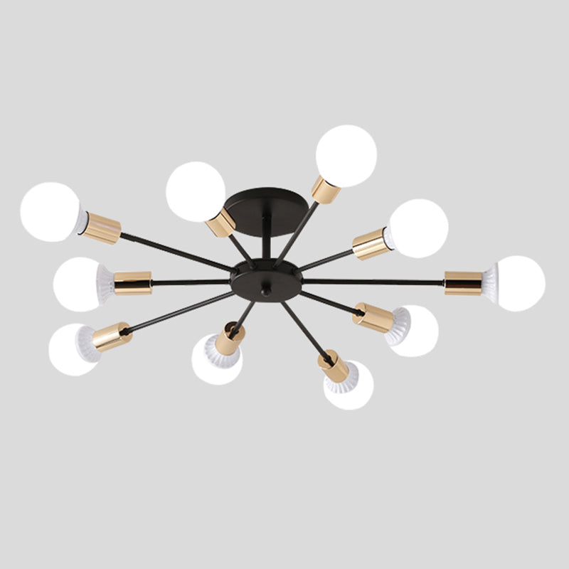 New Modern Wrought Iron Flush Light Sputnik Semi Flush Ceiling Light Fixtures