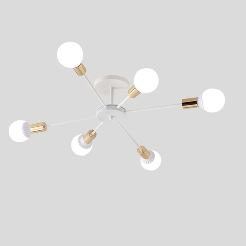 New Modern Wrought Iron Flush Light Sputnik Semi Flush Ceiling Light Fixtures