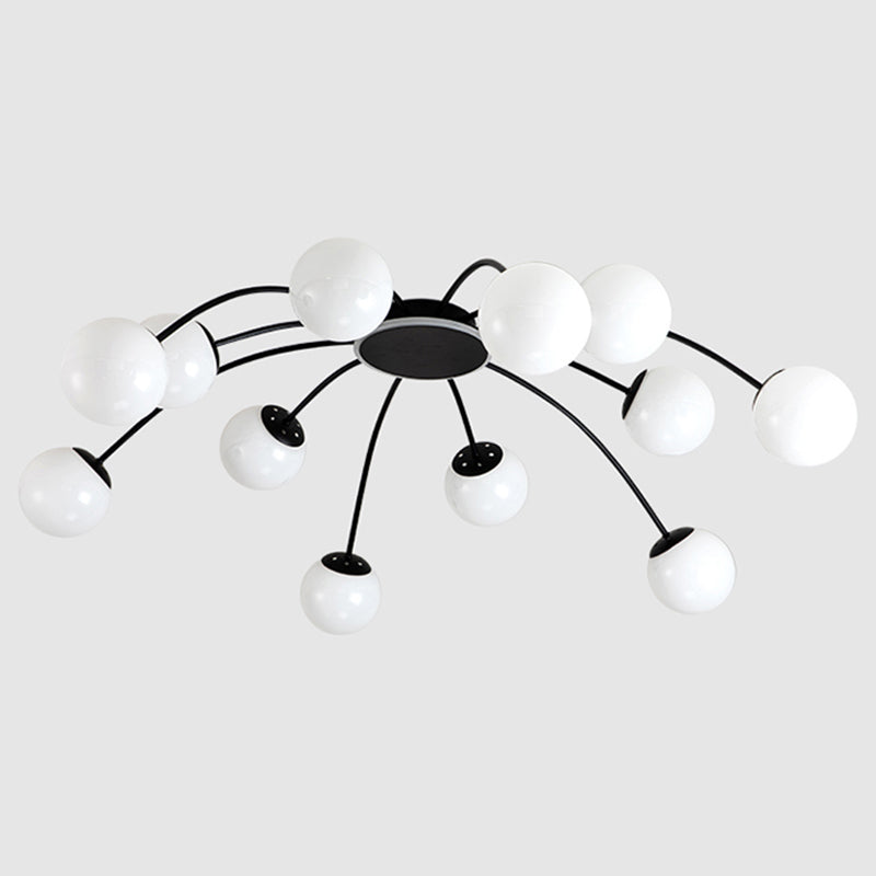 Nuovo moderno lampada a rulli per latte a filo sputnik semifultura semi -soffitto