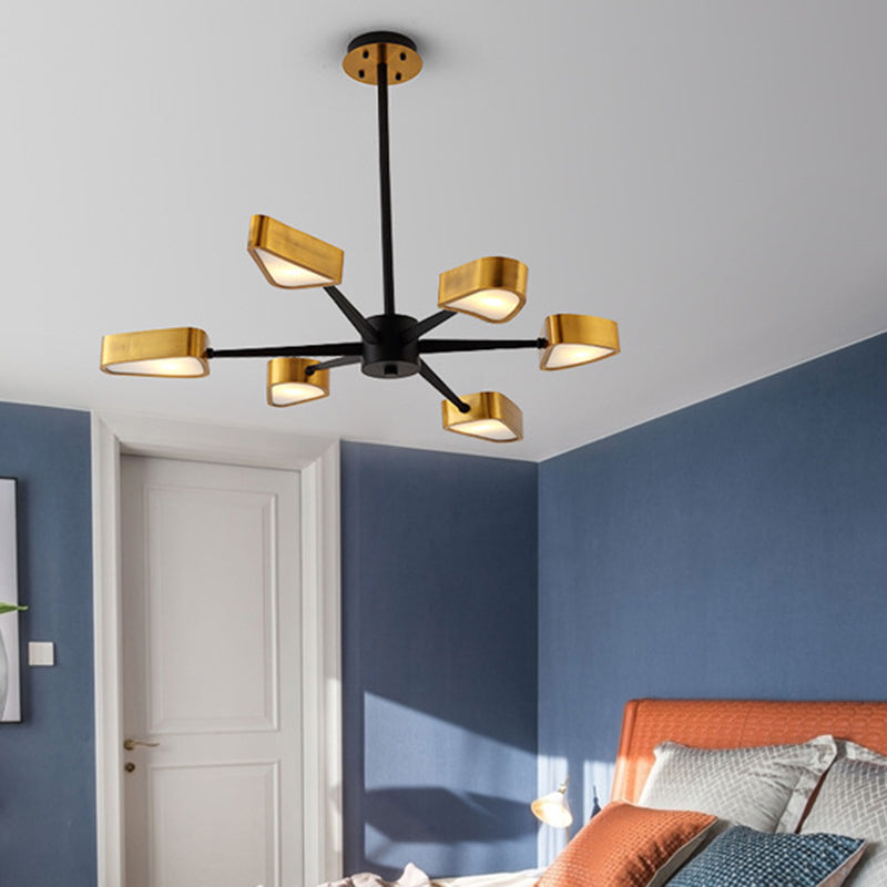 Lampada triangolare minimalista lampada da letto in metallo lampadario appeso in oro