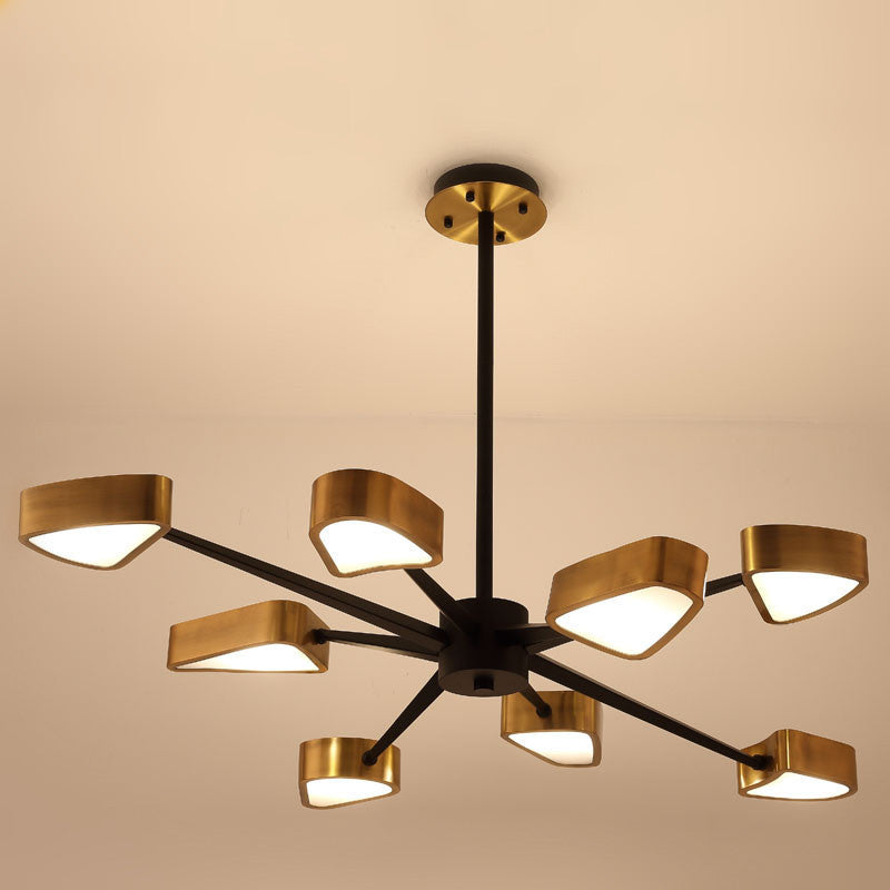 Lampada triangolare minimalista lampada da letto in metallo lampadario appeso in oro