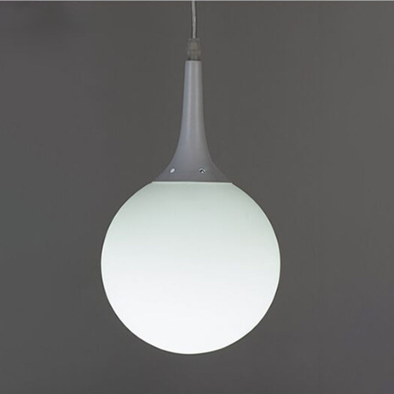 Pendre suspension en forme de larme blanche Simplicité 1 ampoule Verre d'opale Lumière suspendue