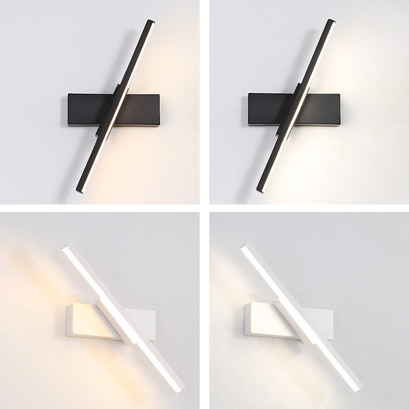 Moderne minimalistische stijl lineaire wandgemonteerde verlichtingsbeveiliging metaal 1 lichte wandwanden voor slaapkamer