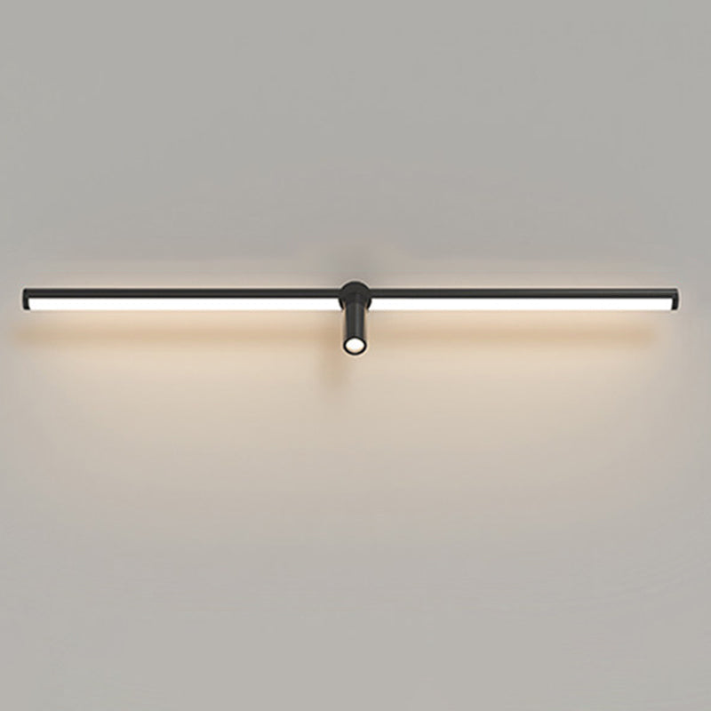 Modern Minimalist Style Linear Vanity Wall Light Fixtures Metal 2 Lights Vanity Lamp for Living Room