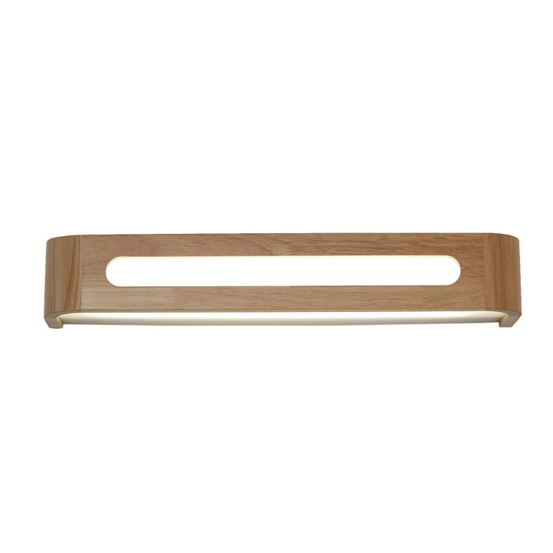 Modern Minimalist Style Rectangle Vanity Wall Light Fixtures Wood Vanity Lights