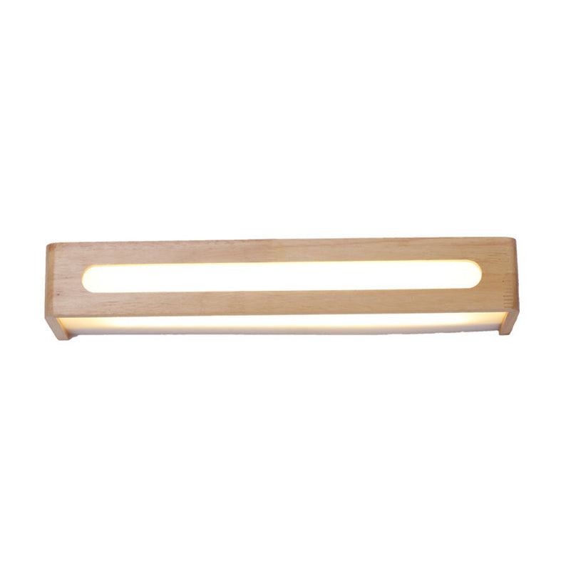 Modern Minimalist Style Rectangle Vanity Wall Light Fixtures Wood Vanity Lights