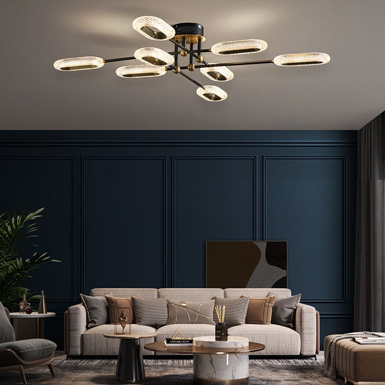 New Modern Bronze Flush Mount Light Brass Sputnik Semi Flush Ceiling Lights