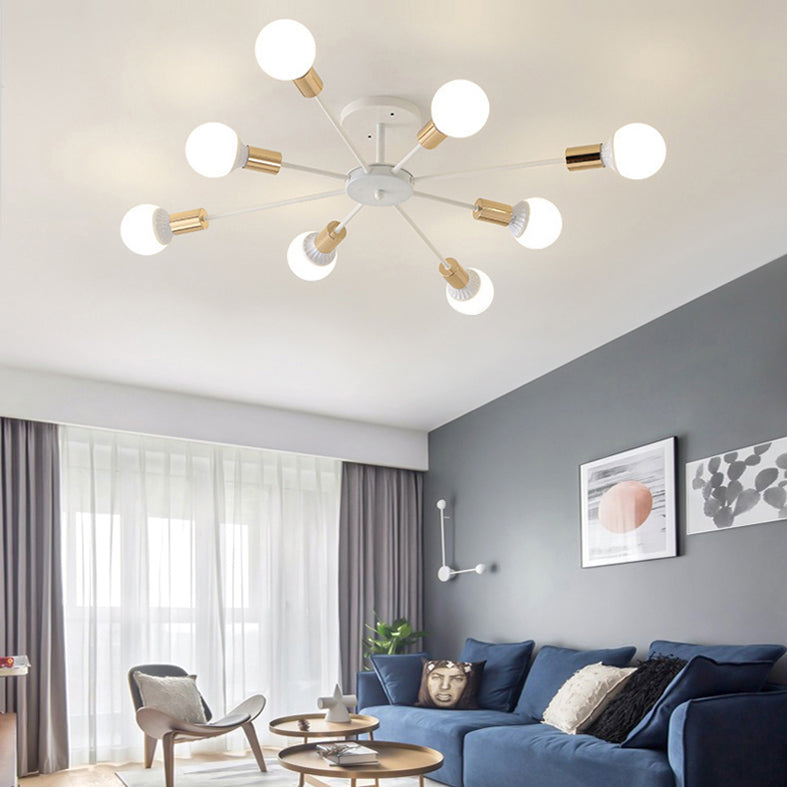 New Modern Wrought Iron Flush Light Sputnik Semi Flush Ceiling Light Fixtures