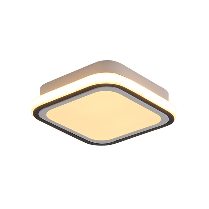 LED-gangplafondinbouwlamp Minimalistisch zwart inbouwlichtarmatuur met ronde/vierkante metalen kap in wit/3 kleurenlicht