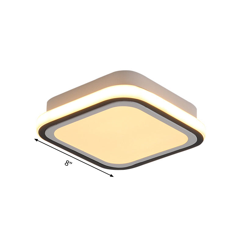 LED-gangplafondinbouwlamp Minimalistisch zwart inbouwlichtarmatuur met ronde/vierkante metalen kap in wit/3 kleurenlicht