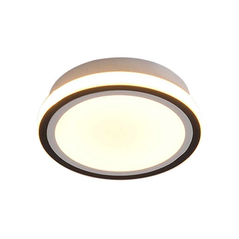 LED-gangplafondinbouwlamp Minimalistisch zwart inbouwlichtarmatuur met ronde/vierkante metalen kap in wit/3 kleurenlicht