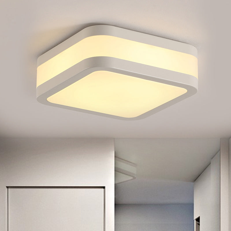 Black/White Cuboid Flush Ceiling Light Simple Style Acrylic LED Ceiling Lamp in Warm/White Light