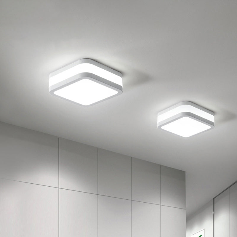 Black/White Cuboid Flush Ceiling Light Simple Style Acrylic LED Ceiling Lamp in Warm/White Light