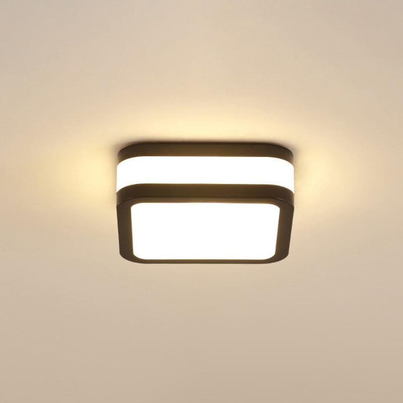 Black/White Cuboid Flush Ceiling Light Simple Style Acrylic LED Ceiling Lamp in Warm/White Light