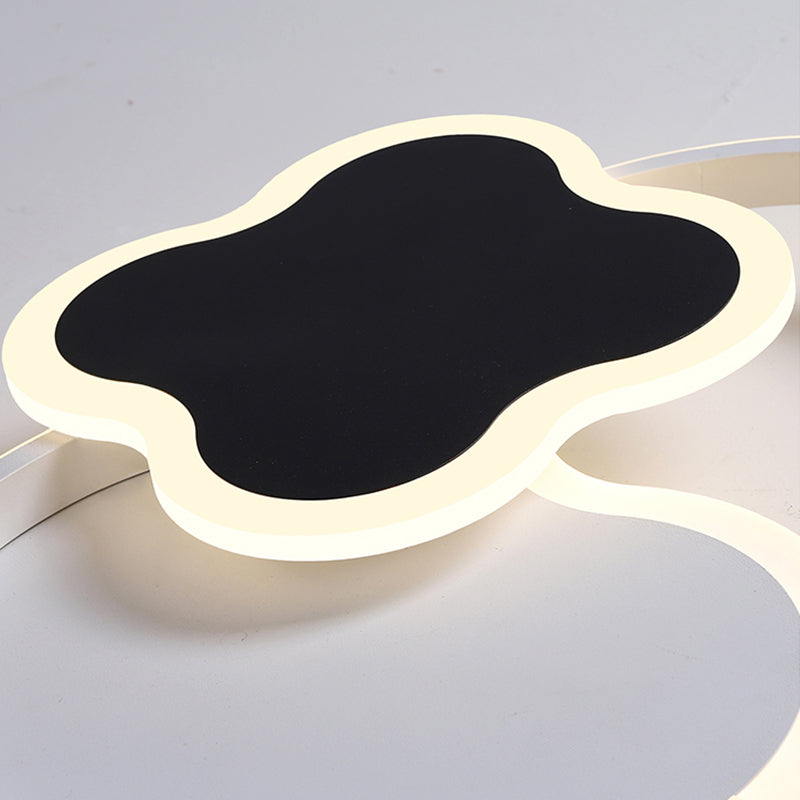 Geometrische Acryl Deckenleuchte Einfache Art Schwarz-Weiß LED Unterputzleuchte in Warm/Weiß Licht, 18"/21.5" Breite