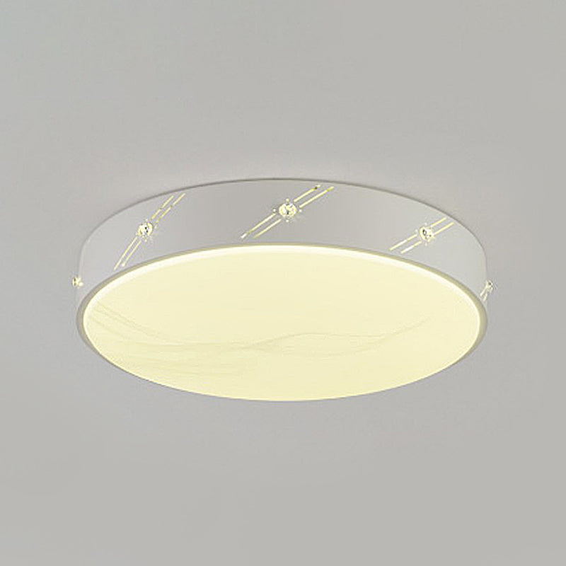 Ronde plafondlamp, eenvoudige metalen witte LED-inbouwmontage met acrylverspreider voor slaapkamer