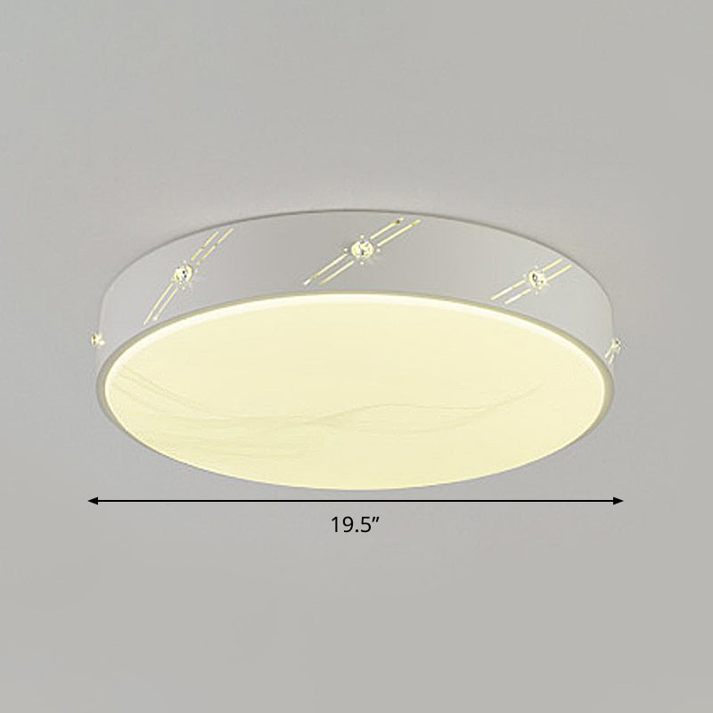 Ronde plafondlamp, eenvoudige metalen witte LED-inbouwmontage met acrylverspreider voor slaapkamer