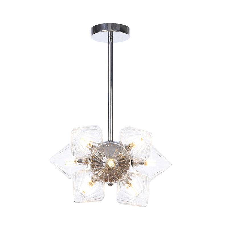 Black/Chrome Prism semifulco Light Vintage Clear/Amber Bix Glass 9/12 Luci soggiorno Lampada del soffitto soggiorno