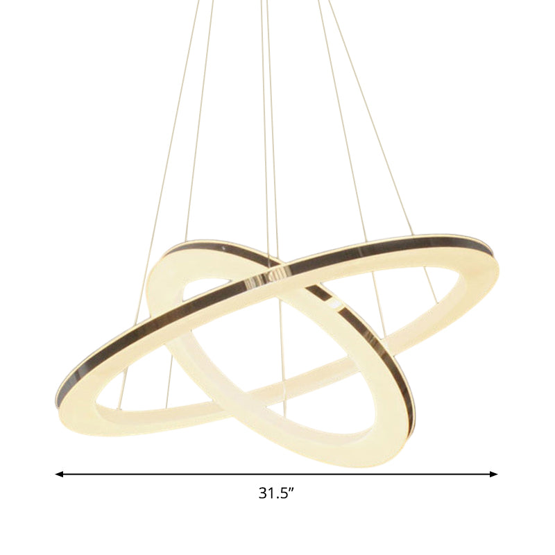 Luce il lampadario dell'orbita cromata Funzione Lampada a led a LED in metallo semplice in luce calda/bianca/naturale, larghezza 23,5 "/27,5" /31,5 "