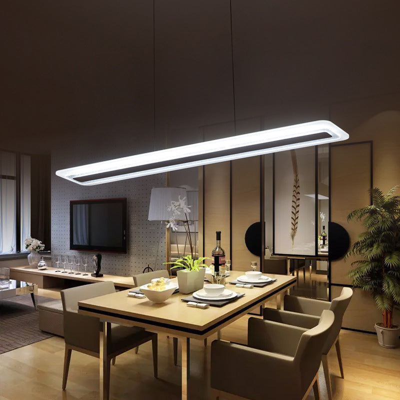 Panneau noir lustre luminaire de style simple LED acrylique lampe suspendue à la lumière chaude / blanche, 16 "/23.5" /31,5 "de large