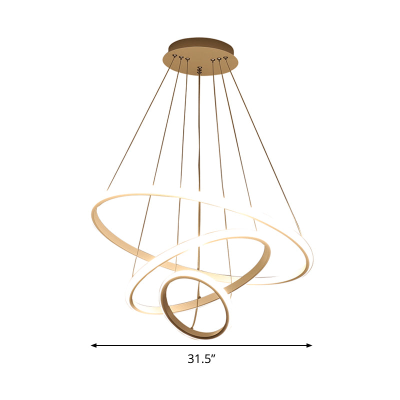 Lampada a sospensione ad anello largo 31,5 "/39" Lampada a LEDELIE LED ACRILICA LED ACRILICO, LUCE COLDA/BIANCA