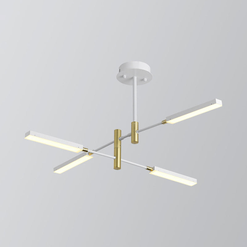 Black and Gold/White and Gold Sputnik Ceiling Light Contemporary 4/6-Light Acrylic Chandelier in Third Gear