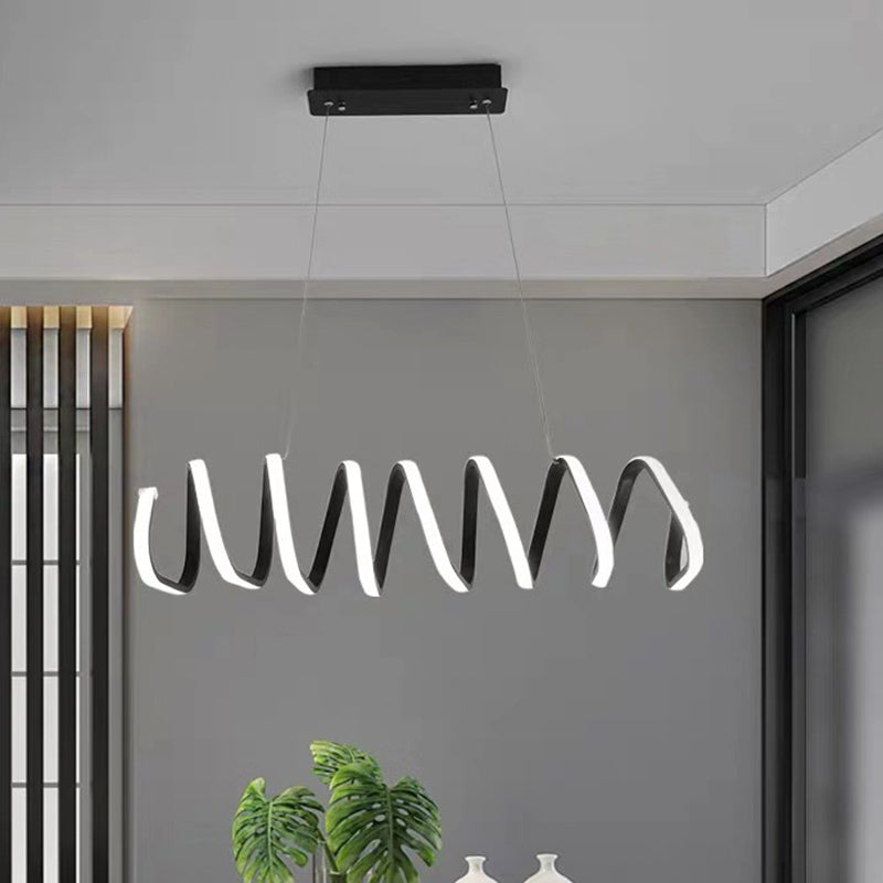 Triangle/Trapezoid Acrylic Hanging Lamp Kit Contemporary LED Black Chandelier in Warm/White/Natural Light