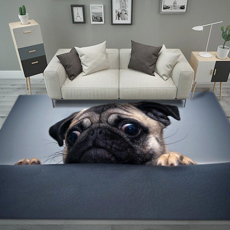 Multicolor Bedroom Carpet Bionic Animals Printed Area Rug Polyester with Non-Slip Backing Rug