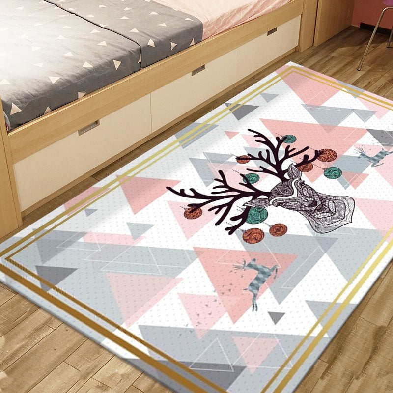 Meerkleurig sikahertenpatroontapijt eigentijds creatief binnentapijt polyester vlekbestendig tapijt voor woondecoratie