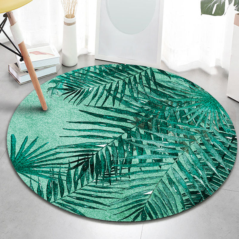 Fresh Simplicity Round Rug Multicolored Stylish Indoor Carpet Polyester Anti-Slip Backing Rug for Home Decoration