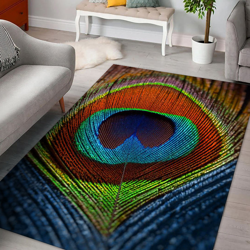 Trendy Feather Pattern Rug Contemporary Comfort Indoor Carpet Polyester Stain Resistant Rug for Living Room
