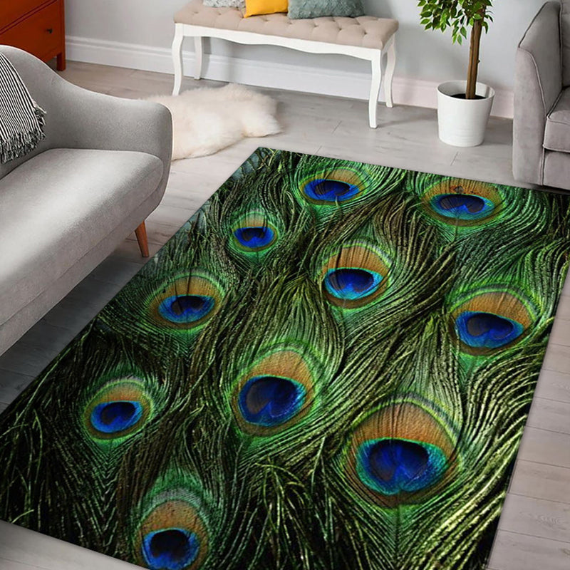 Trendy Feather Pattern Rug Contemporary Comfort Indoor Carpet Polyester Stain Resistant Rug for Living Room