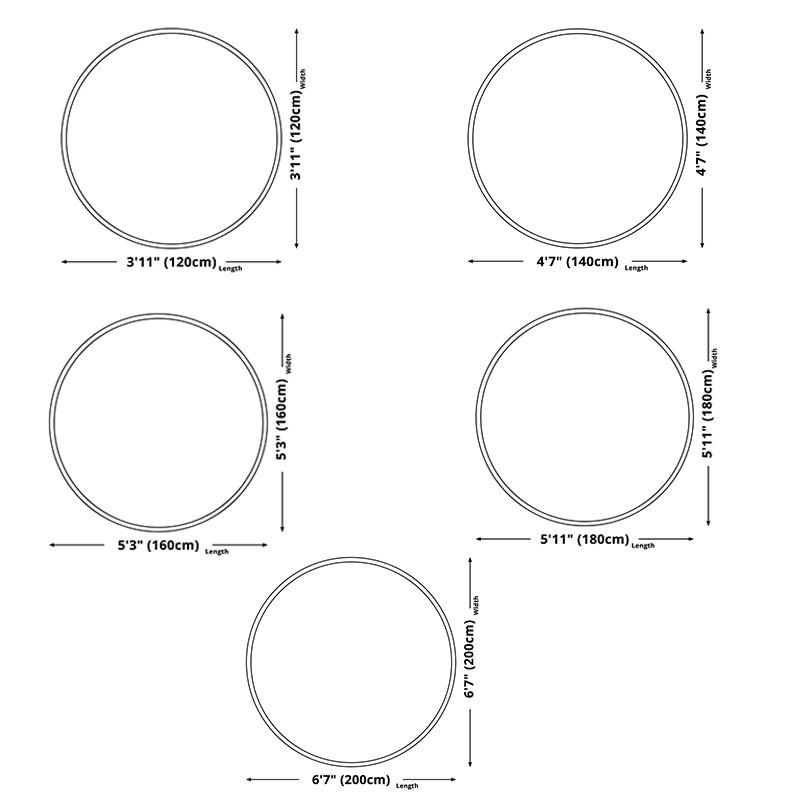 Round Flower Print Indoor Rug Contemporary High-end Carpet Polyester Anti-Slip Backing Carpet for Living Room