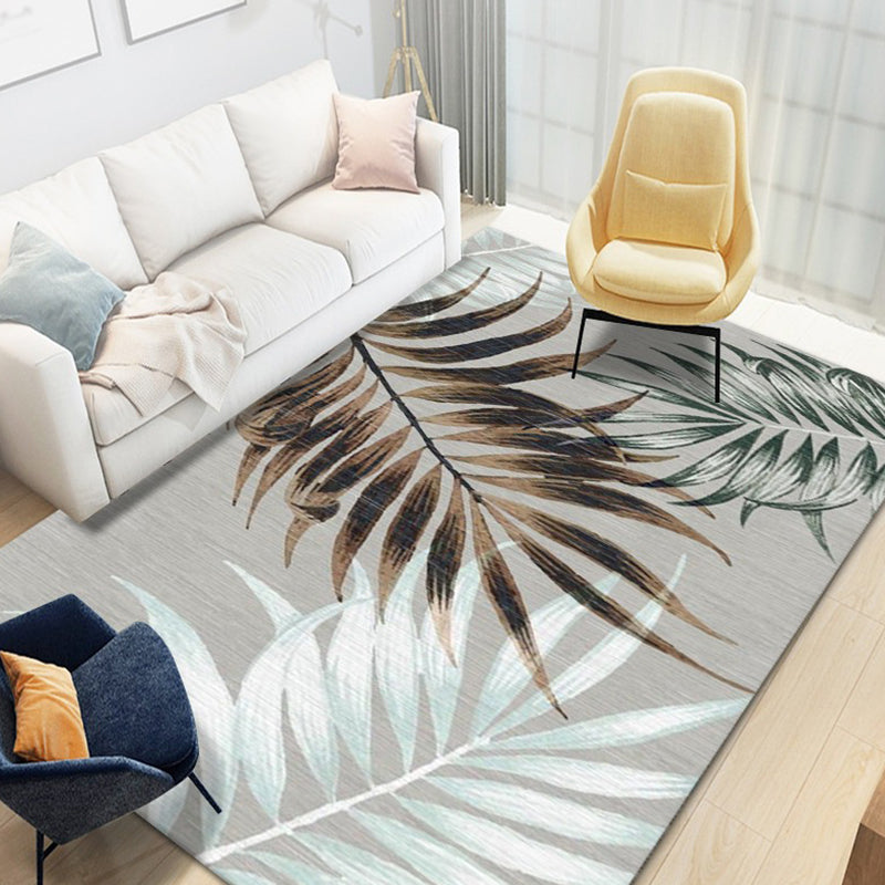 Modern Tropical Area Rug eenvoudig bladeren patroon tapijt polyester vriendelijk wasbaar tapijt voor woonkamer