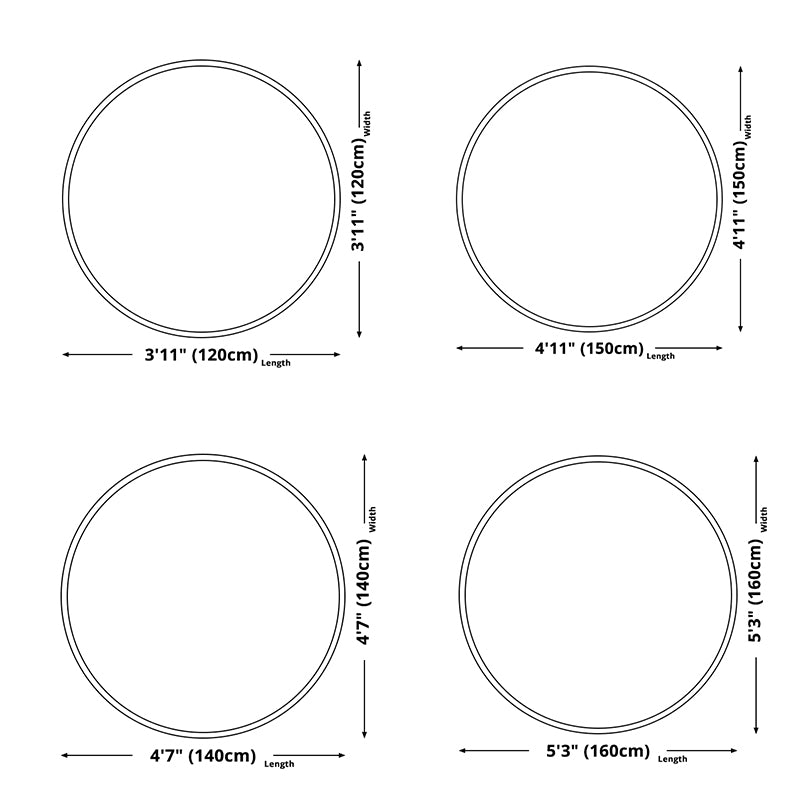 Fresh Modern Round Rug Simplicity Floral Print Rug Polyester Non-Slip Backing Rug for Home Decor