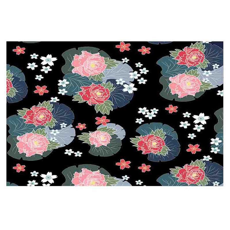 Colorful Floral Print Rug Modern Stylish Polyester Rectangle Friendly Washable Carpet for Home Decoration
