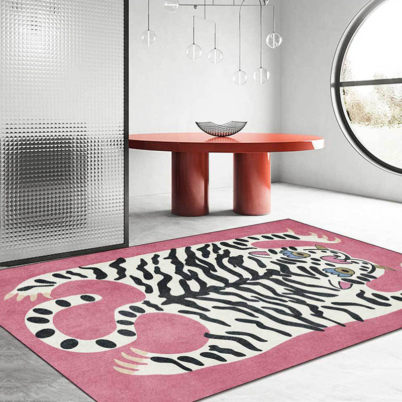 Individuality Animal Print Rug Decorative Modern Indoor Carpet Polyester Friendly Washable Carpet for Living Room