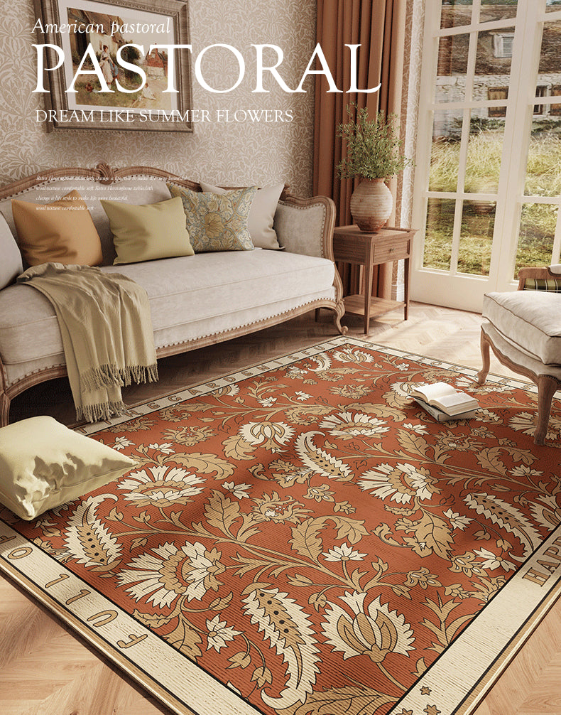 Tapis traditionnel à imprimé floral
