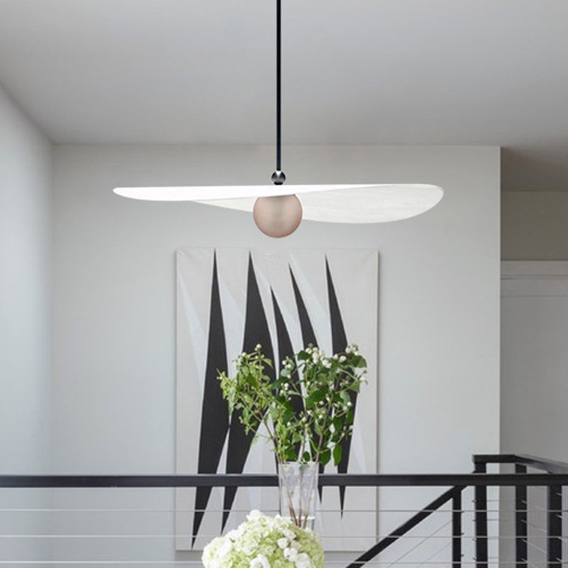 Luz de techo colgante delgado blanco Minimalista 1 Lámpara de suspensión acrílica ligera para dormitorio