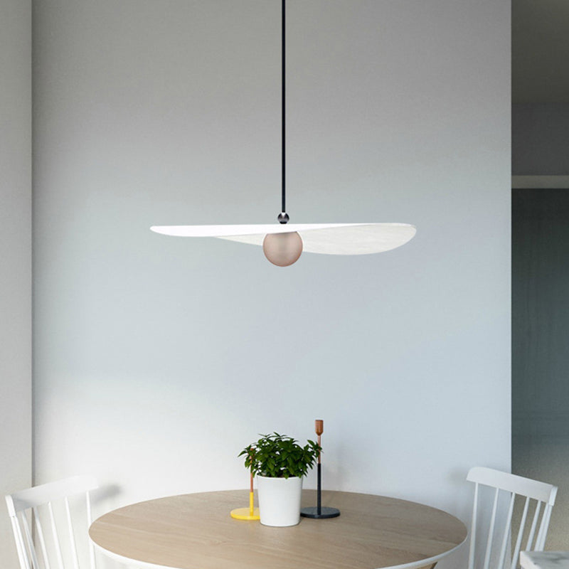 Weiß schlanker hängende Deckenleuchte minimalist 1 leichte Acrylaufhänkelampe für Schlafzimmer
