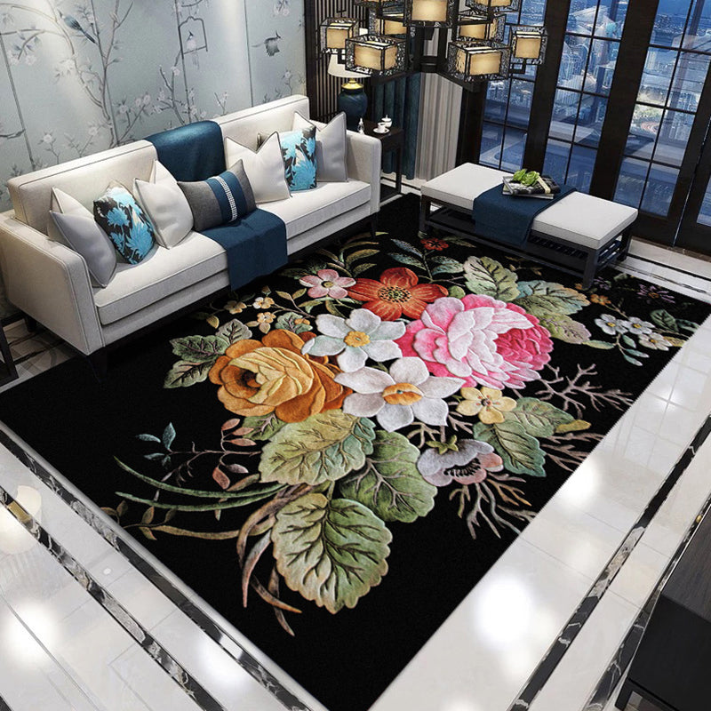 Luxe bloemenpatroon vloerkleed multi-kleuren moderne indoor tapijt polyester anti-slip achterste tapijt voor woningdecoratie