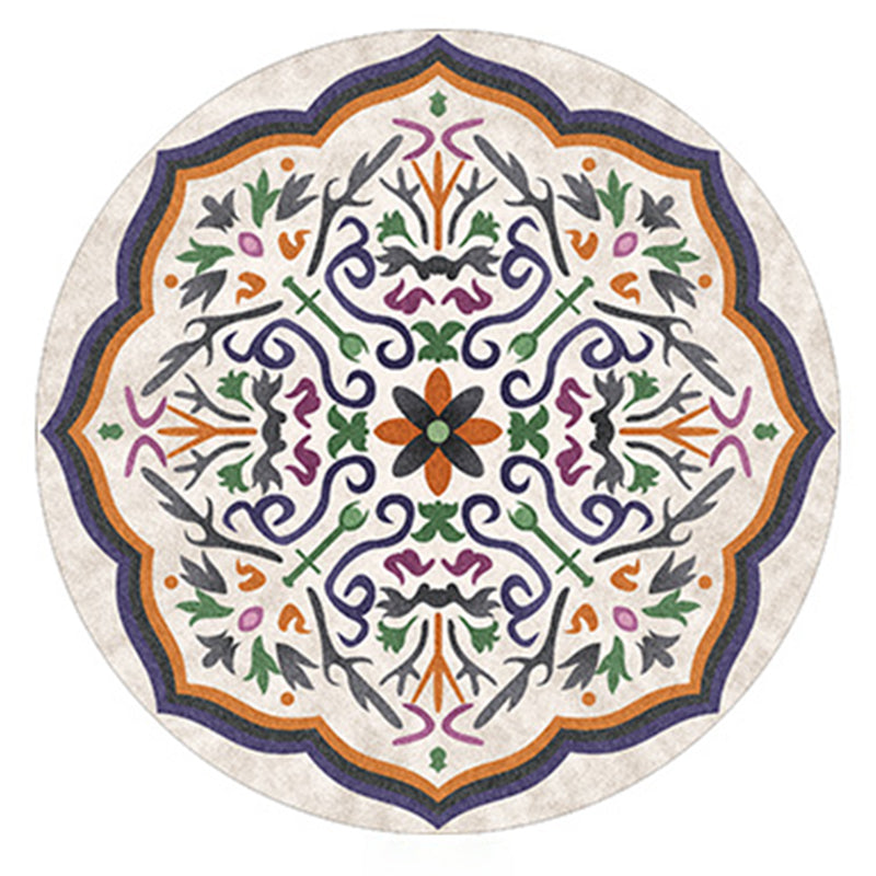 Alfombra de colección de interior tradicional de multicolor Multicolor alfombra floral de poliéster sin deslizamiento para sala de estar para sala de estar para sala de estar