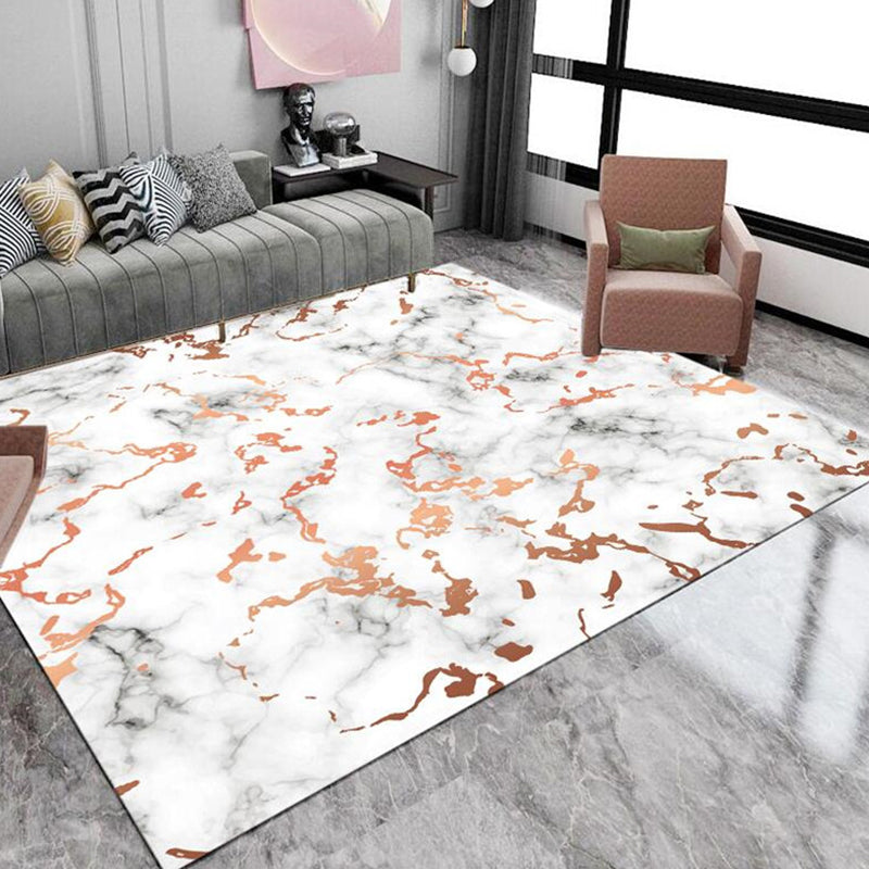 Simple Marble Surface Area Rug Contemporary Stylish Indoor Carpet Polyester Friendly Washable Rug for Home Decor