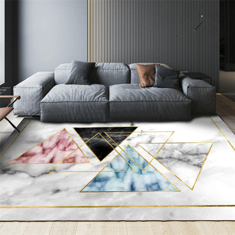 Simple Marble Surface Area Rug Contemporary Stylish Indoor Carpet Polyester Friendly Washable Rug for Home Decor