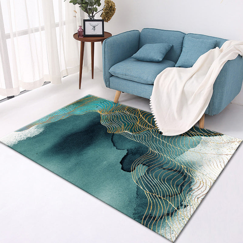 Abstract Painting Rug Polyester Indoor Rug Washable Carpet for Living Room, Office